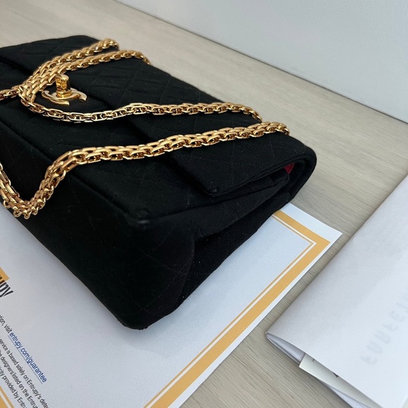 Chanel Medium Jersey 24 Kt Double Flap Bag - Picture 12 of 16